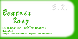 beatrix kosz business card